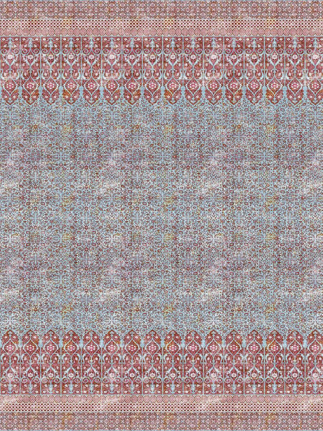 Scalamandre Iznik Overdye | Panel Red Turquoise Wallpaper