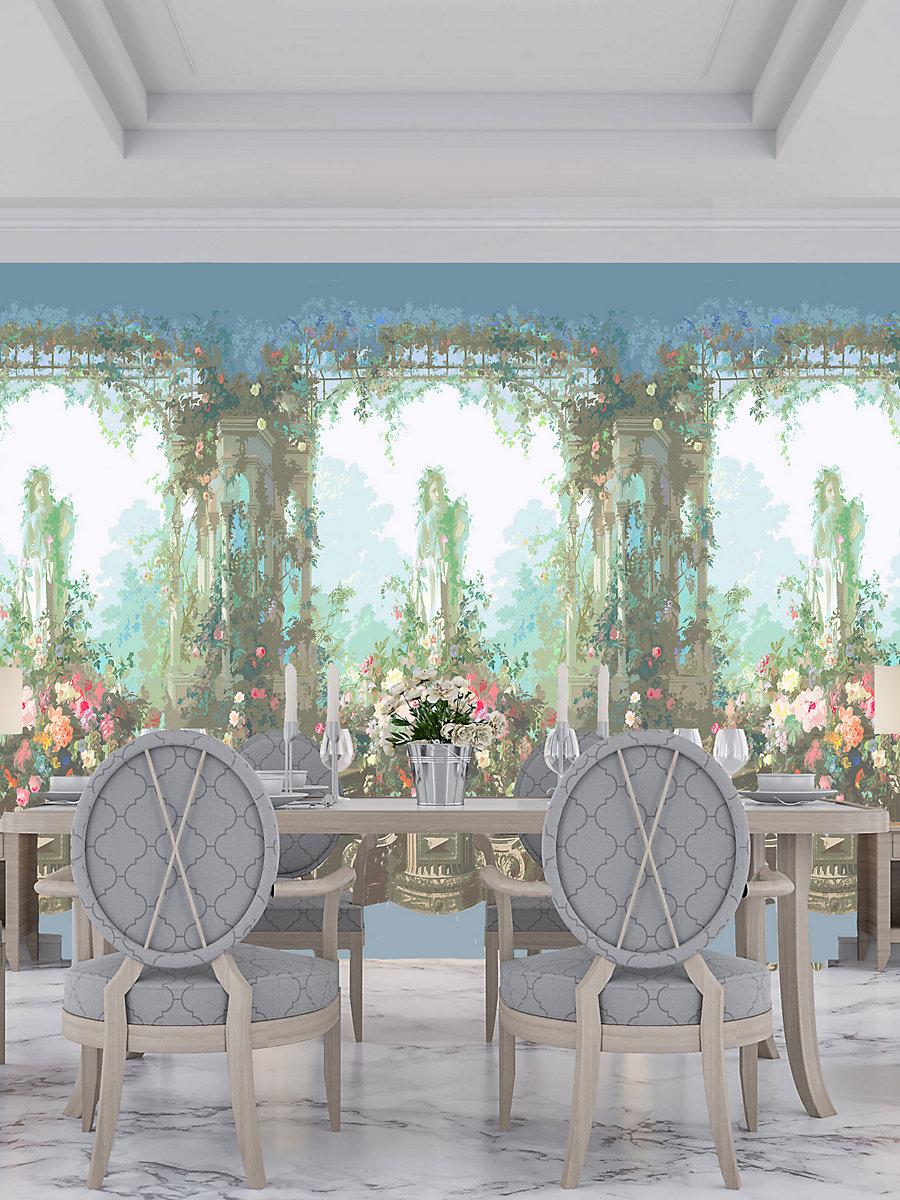 Scalamandre Jardin Defosse Dyptich Chantilly - Statue Panel Wallpaper