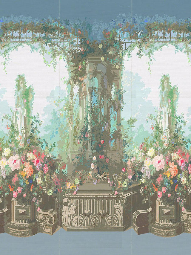 Scalamandre Jardin Defosse Dyptich Chantilly - Pergola Panel Wallpaper