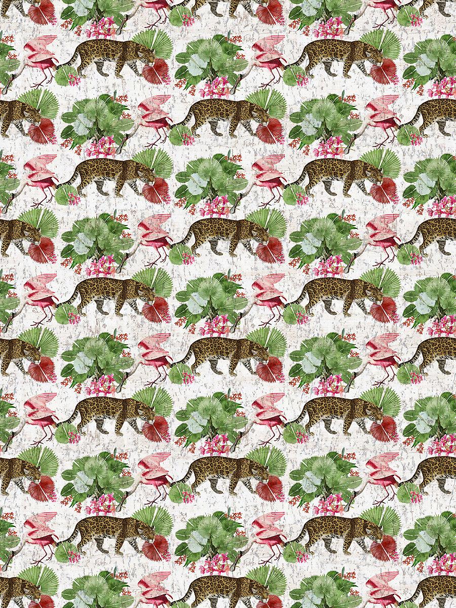 Scalamandre Leopard Walk Colorful Wallpaper