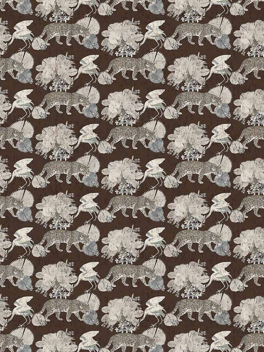 Scalamandre Leopard Walk Chocolate Wallpaper