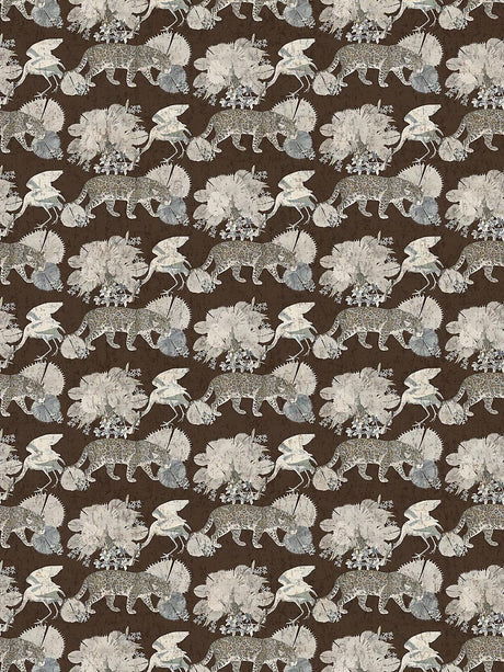 Scalamandre Leopard Walk Chocolate Wallpaper