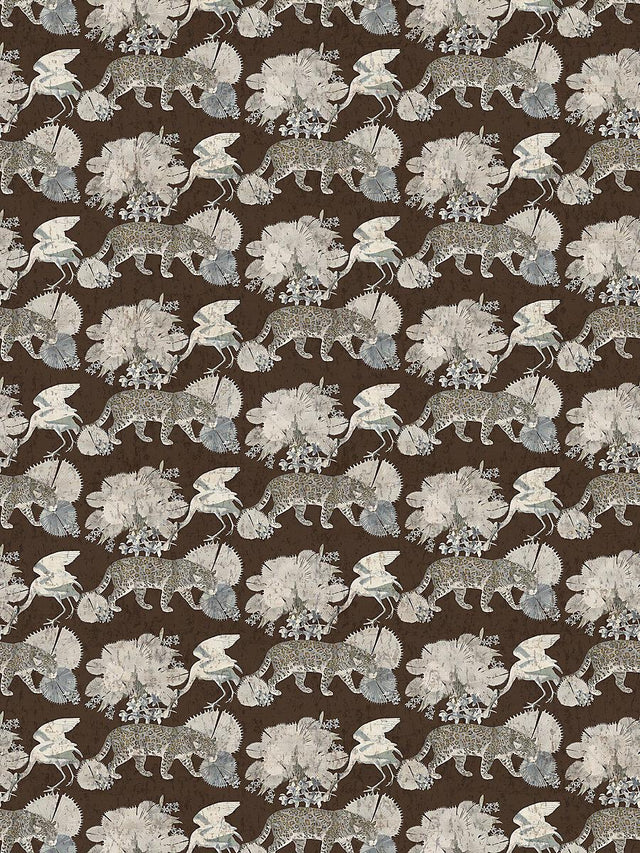 Scalamandre Leopard Walk Chocolate Wallpaper