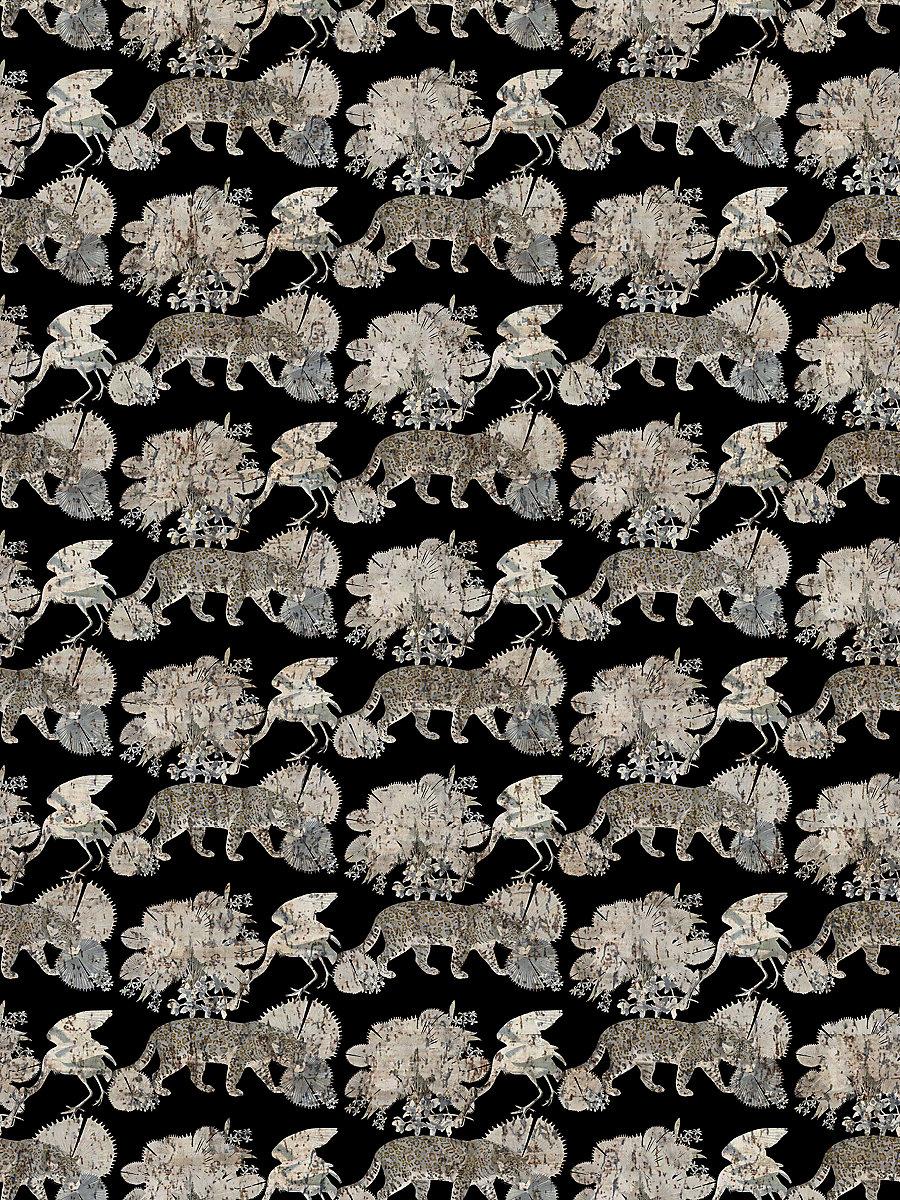 Scalamandre Leopard Walk Black Wallpaper
