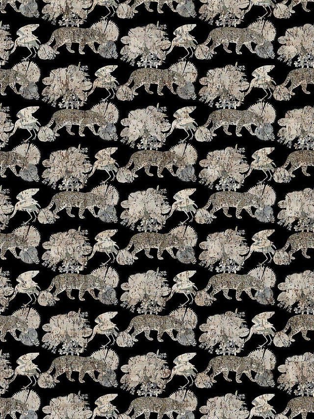 Scalamandre Leopard Walk Black Wallpaper