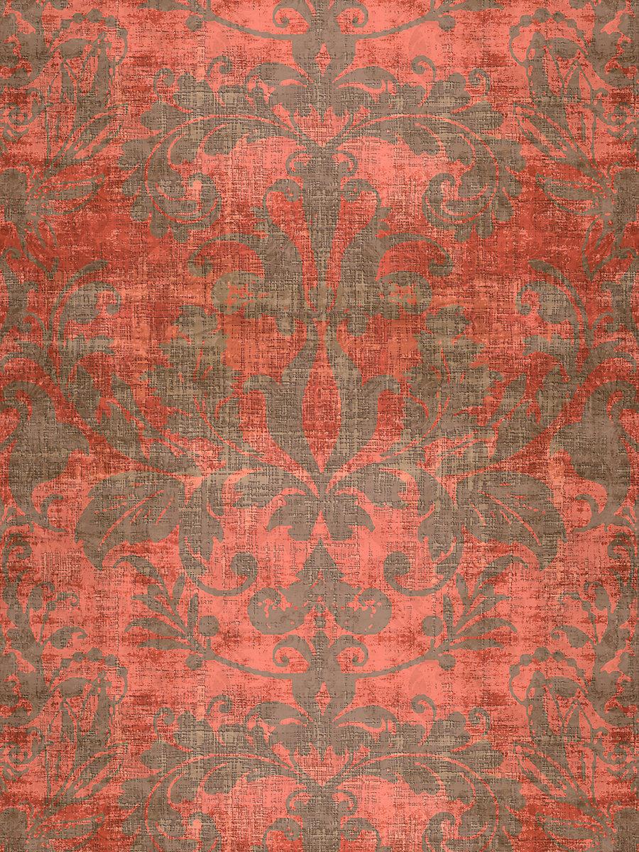 Scalamandre Palace Damask Clay Wallpaper