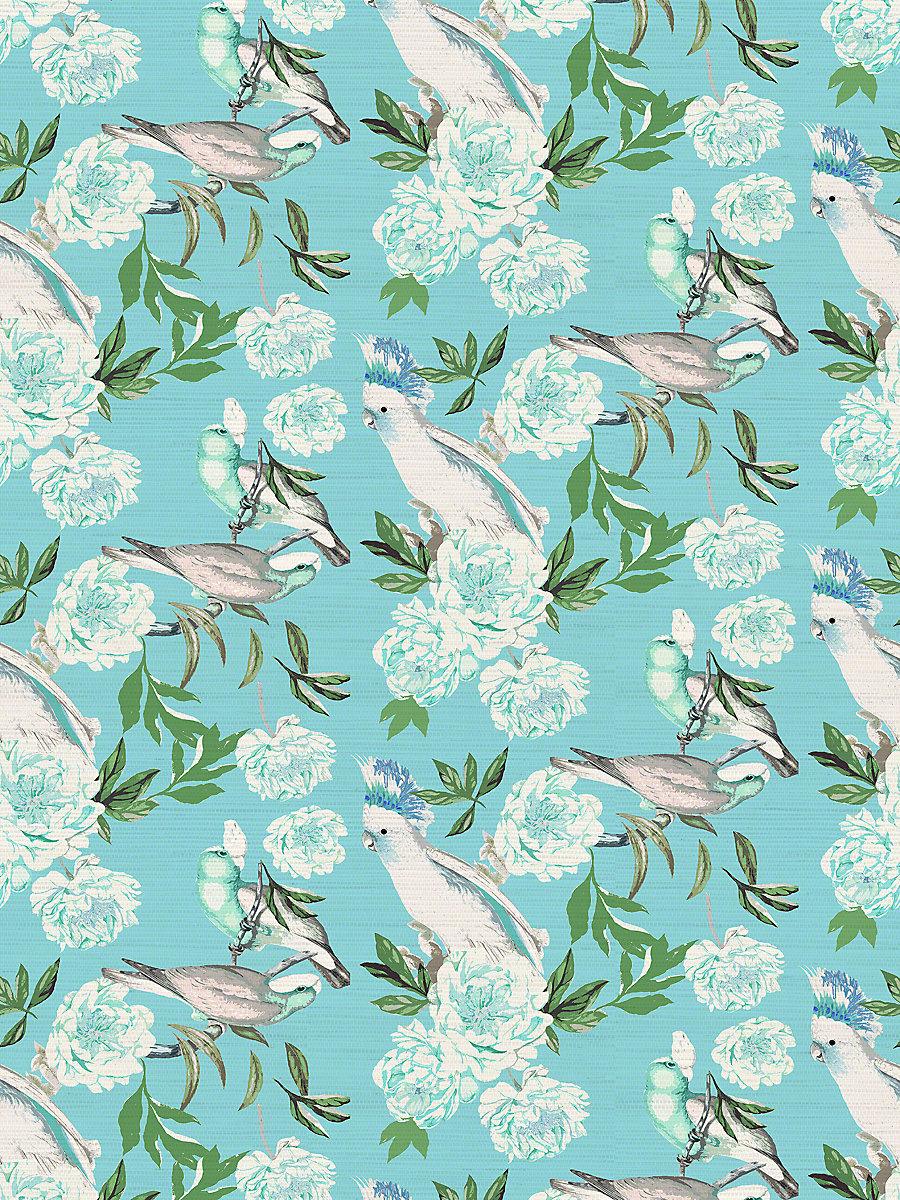 Scalamandre Peony Inspira Azur Wallpaper