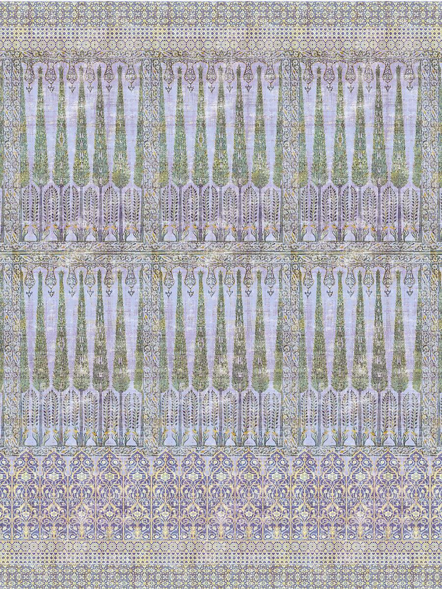 Scalamandre Topkapi Garden | Panel Gold Purple Wallpaper