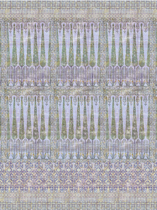 Scalamandre Topkapi Garden | Panel Gold Purple Wallpaper