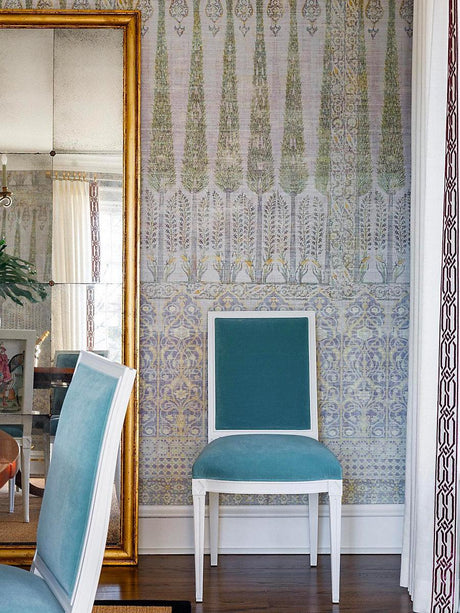 Scalamandre Topkapi Garden | Panel Gold Purple Wallpaper