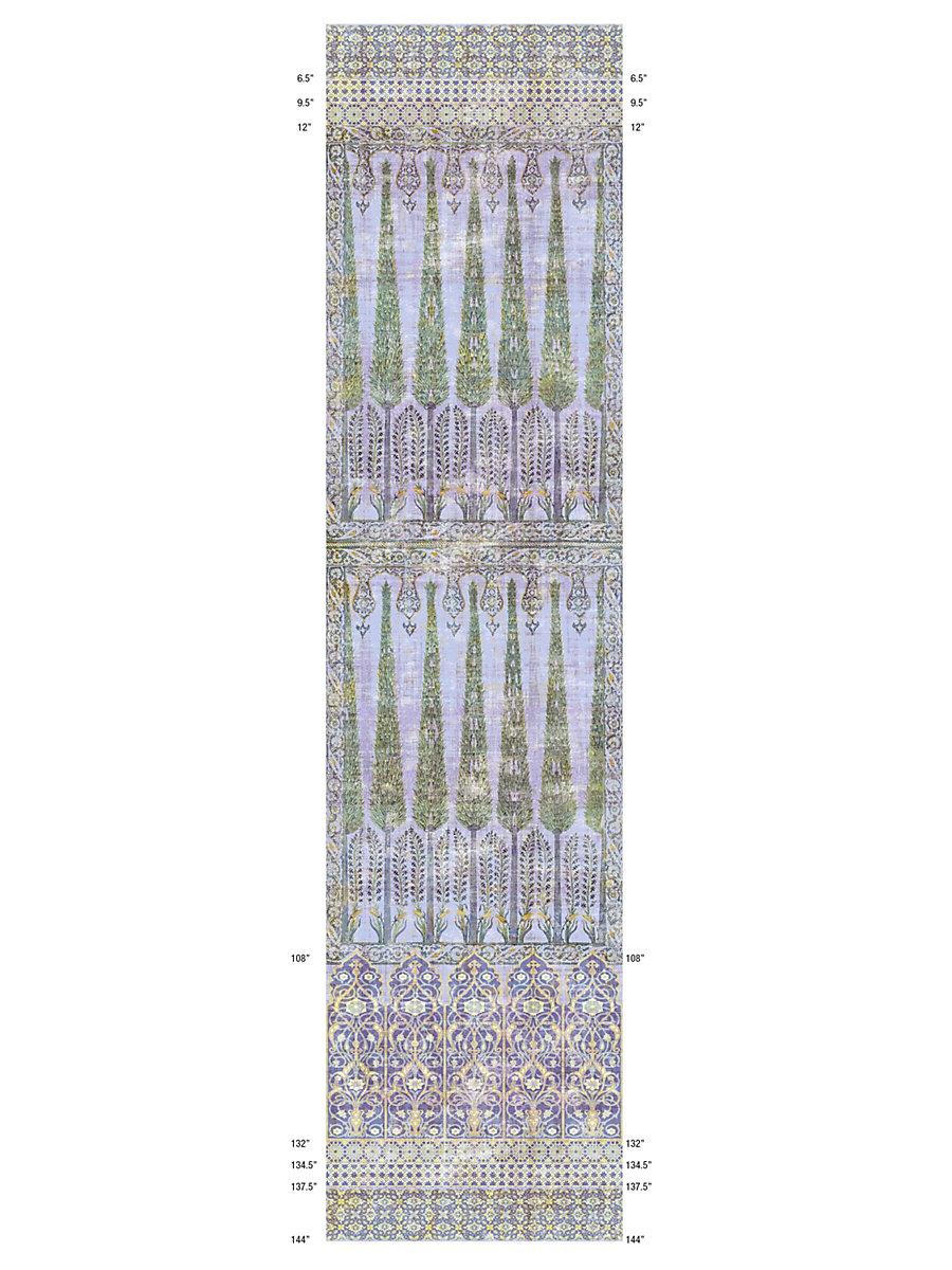 Scalamandre Topkapi Garden | Panel Gold Purple Wallpaper
