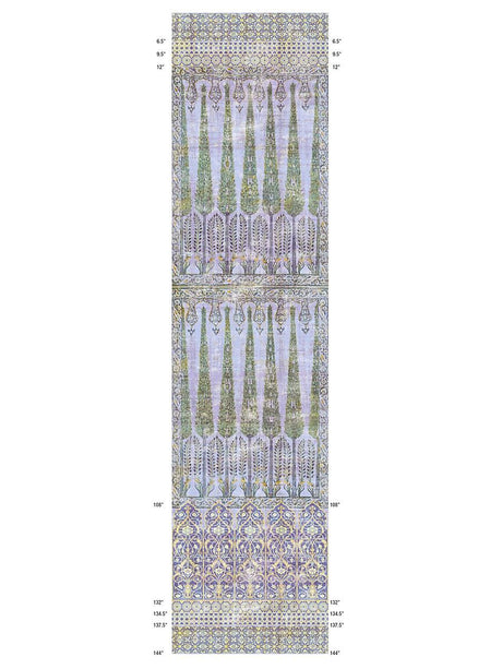 Scalamandre Topkapi Garden | Panel Gold Purple Wallpaper