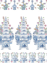 Scalamandre Tulipiere Flowers | Panel White Wallpaper