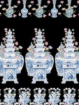 Scalamandre Tulipiere Flowers | Panel Black Wallpaper