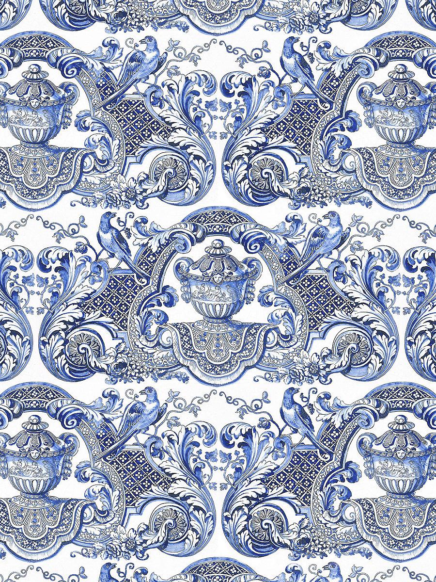 Scalamandre William & Mary Blue Wallpaper