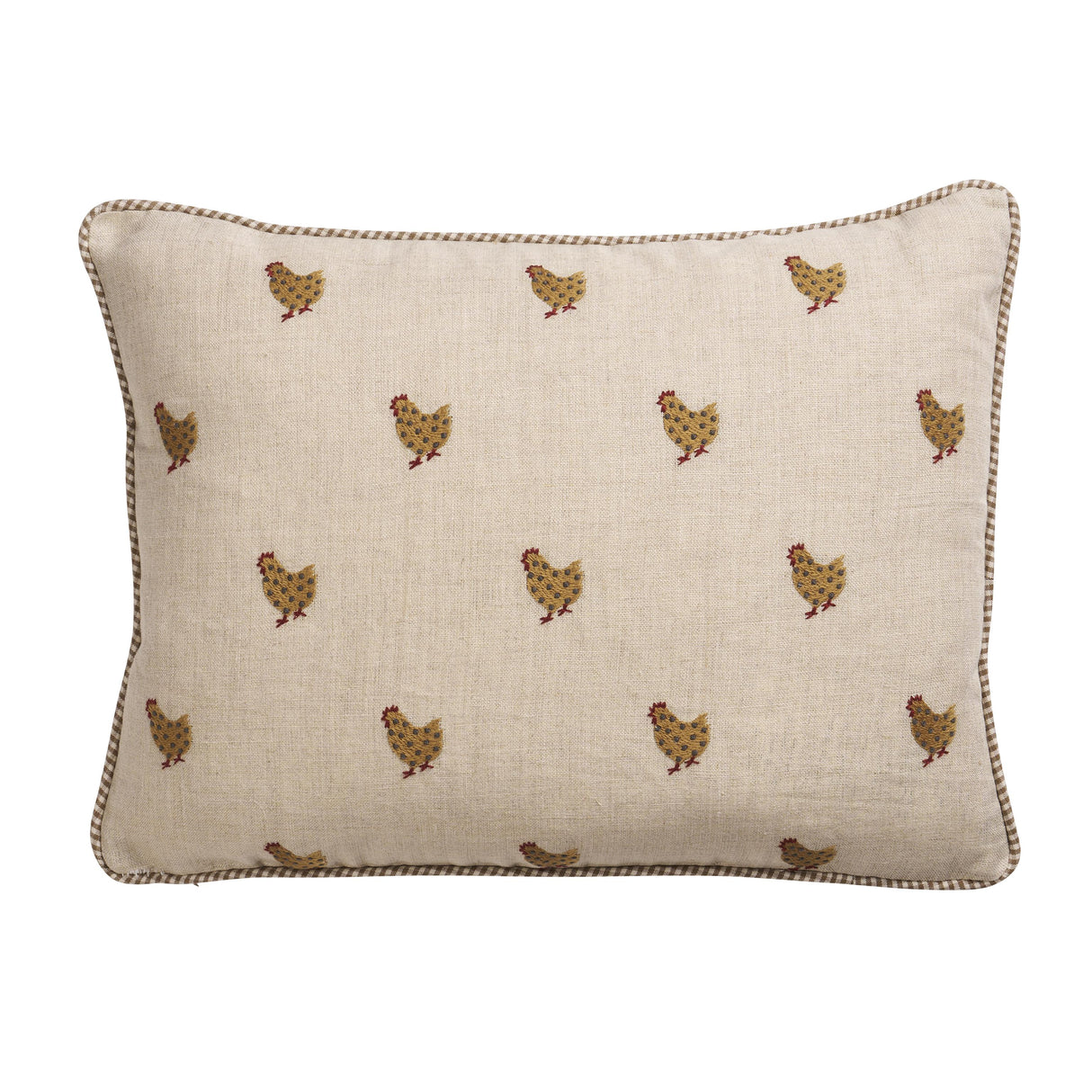 Schumacher Natural 16" x 12" Betsy'S Chicken Pillow