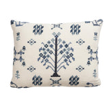 Schumacher Indigo 16" x 12" Fairview Cross Stitch Pillow