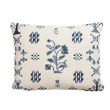 Schumacher Indigo 16" x 12" Fairview Cross Stitch Pillow