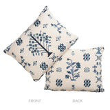 Schumacher Indigo 16" x 12" Fairview Cross Stitch Pillow