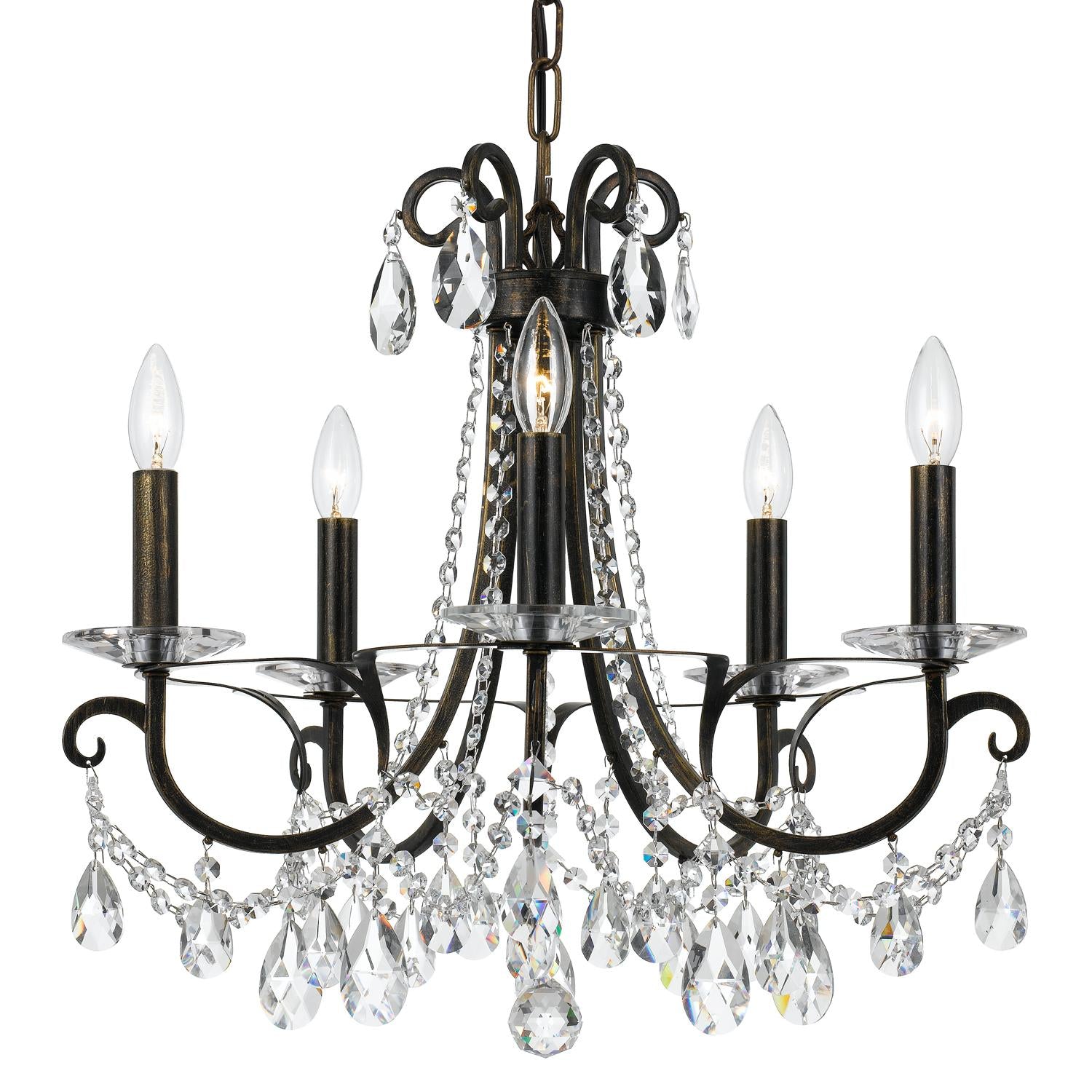 Crystorama Othello 5 Light Clear Crystal English Bronze