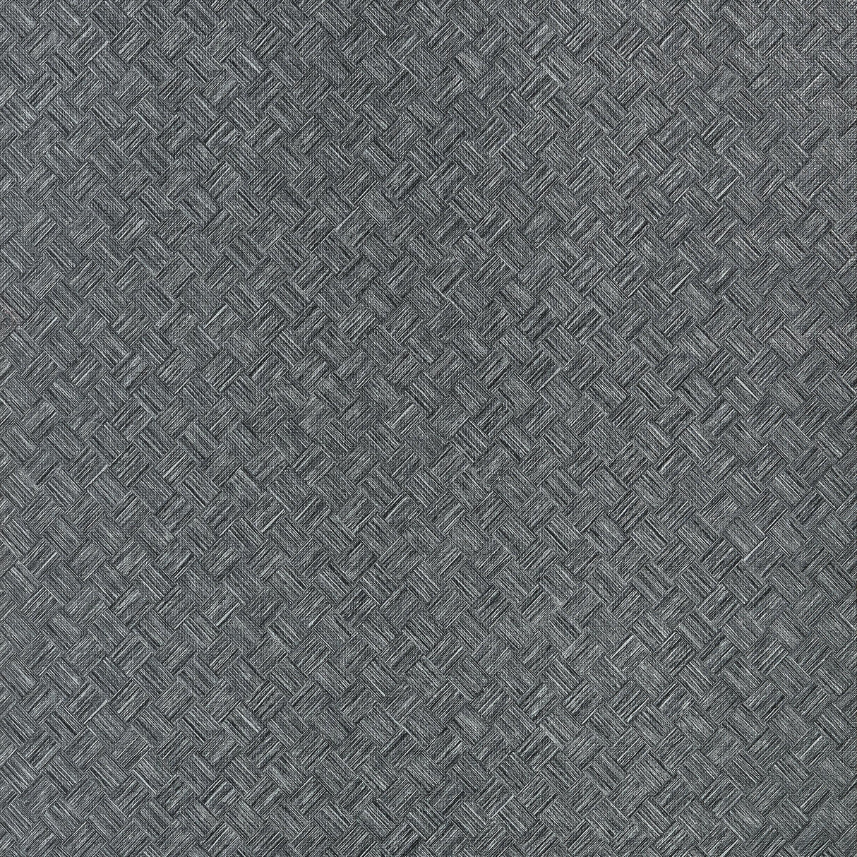Thibaut Saddle Weave Black And Silver Wallpaper