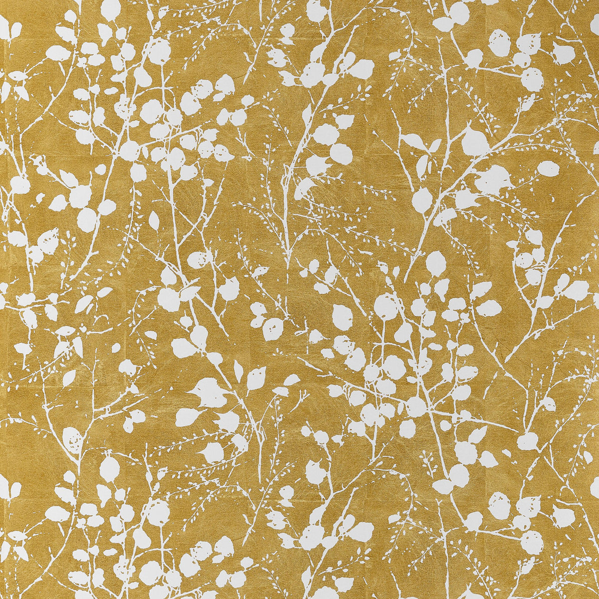 Thibaut Katamari Bud Dark Gold And White Wallpaper