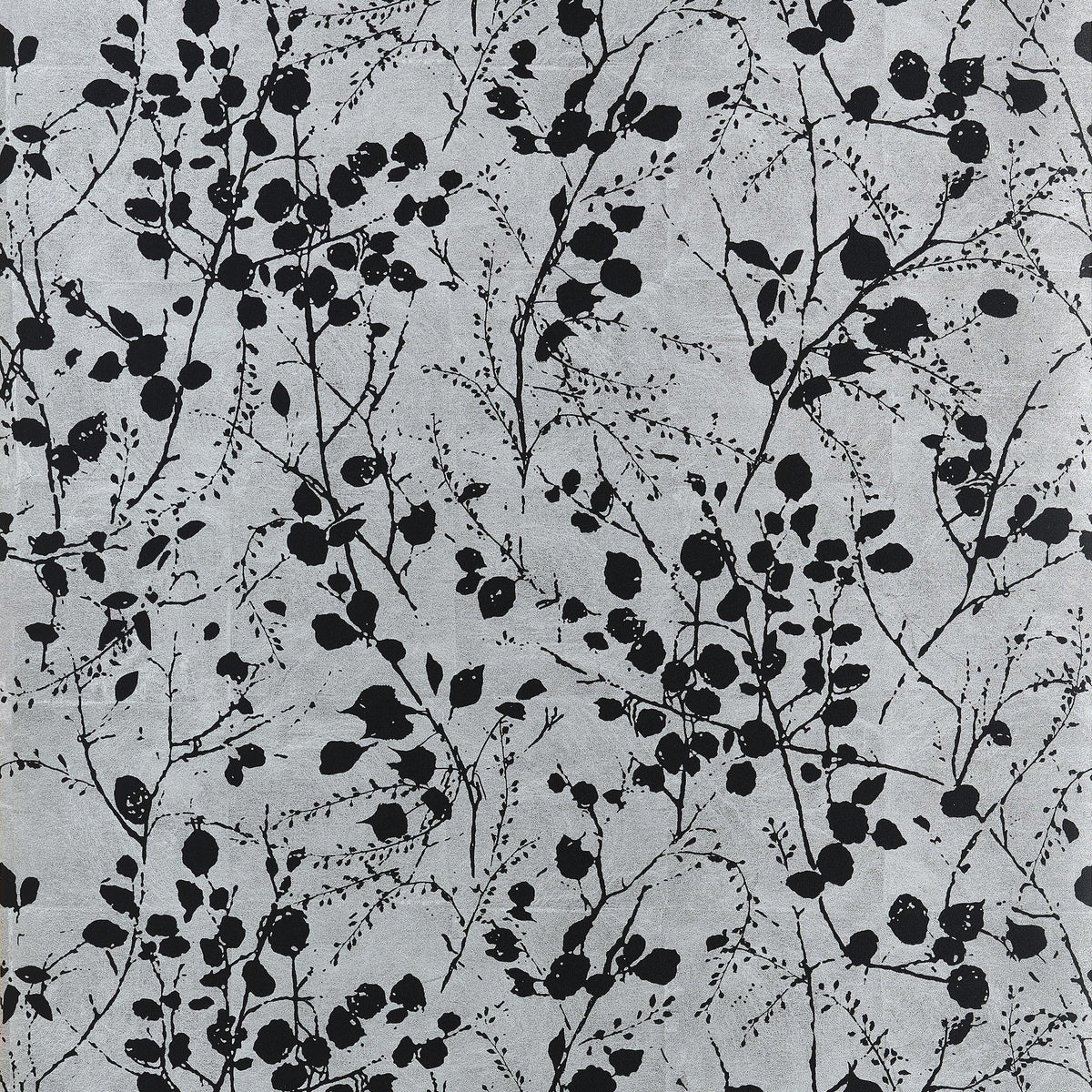 Thibaut Katamari Bud Silver And Black Wallpaper