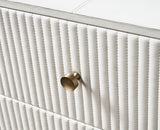 Orchids Lux Stanford Leather White 64"W X 20"D X 33"H Six Drawer Dresser