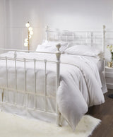 Orchids Lux Castile Metal Structure Solo Satin White King - 78'' W X 87'' L Headboard Height: 57" & Footboard Height: 47"Interior Dimensions For Mattress: 76" W X 80" L Metal Bed