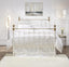 Orchids Lux Castile Metal Structure Satin White With Brass King - 78'' W X 87'' L Headboard Height: 57" & Footboard Height: 47"Interior Dimensions For Mattress: 76" W X 80" L Metal Bed