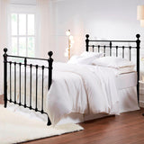 Orchids Lux Castile Metal Structure Solo Satin Black King - 78'' W X 87'' L Headboard Height: 57" & Footboard Height: 47"Interior Dimensions For Mattress: 76" W X 80" L Metal Bed