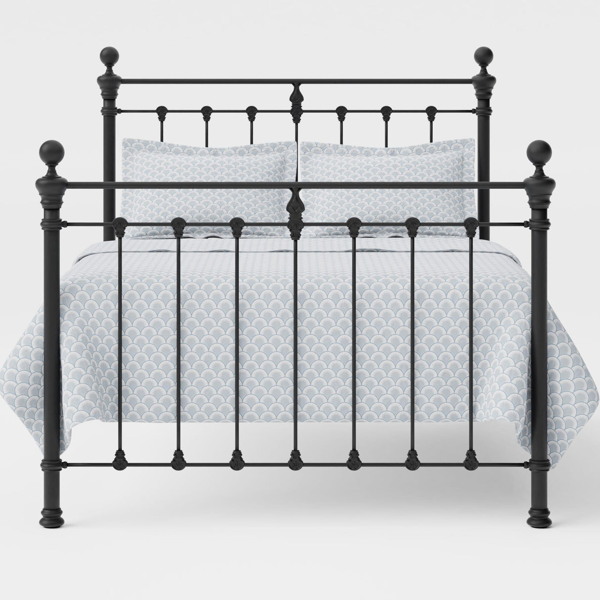 Orchids Lux Castile Metal Structure Solo Satin Black King - 78'' W X 87'' L Headboard Height: 57" & Footboard Height: 47"Interior Dimensions For Mattress: 76" W X 80" L Metal Bed