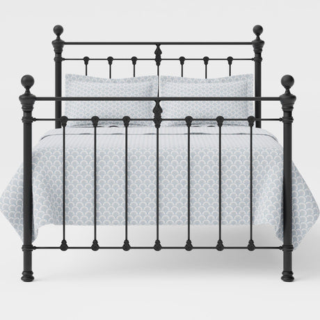 Orchids Lux Castile Metal Structure Solo Satin Black King - 78'' W X 87'' L Headboard Height: 57" & Footboard Height: 47"Interior Dimensions For Mattress: 76" W X 80" L Metal Bed