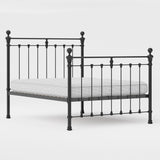 Orchids Lux Castile Metal Structure Solo Satin Black King - 78'' W X 87'' L Headboard Height: 57" & Footboard Height: 47"Interior Dimensions For Mattress: 76" W X 80" L Metal Bed
