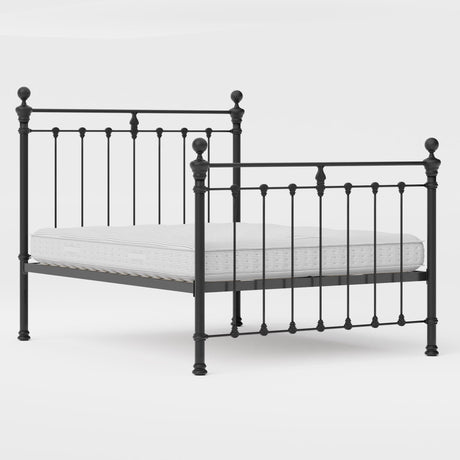 Orchids Lux Castile Metal Structure Solo Satin Black King - 78'' W X 87'' L Headboard Height: 57" & Footboard Height: 47"Interior Dimensions For Mattress: 76" W X 80" L Metal Bed