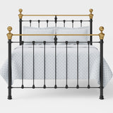 Orchids Lux Castile Metal Structure Satin Black With Brass King - 78'' W X 87'' L Headboard Height: 57" & Footboard Height: 47"Interior Dimensions For Mattress: 76" W X 80" L Metal Bed