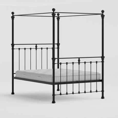 Orchids Lux Castile Metal Structure Solo Satin Black Queen(Fp) - 62'' W X 87'' L Headboard Height: 88" & Footboard Height: 88"Interior Dimensions For Mattress: 60" W X 80" L Metal Bed