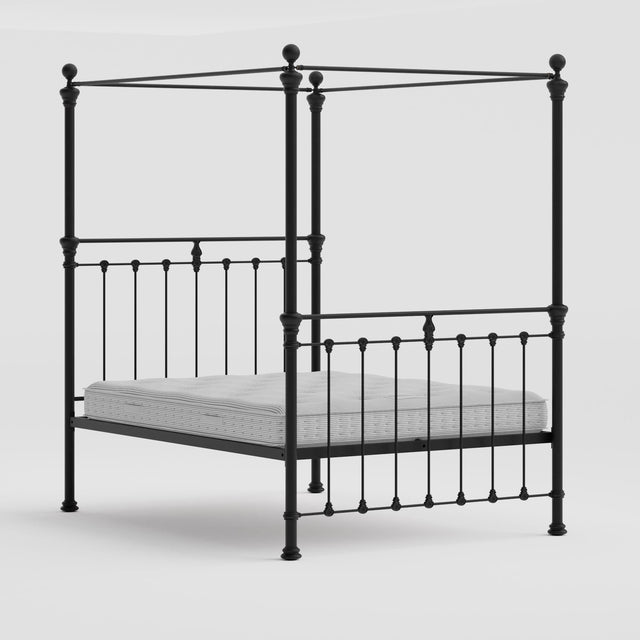 Orchids Lux Castile Metal Structure Solo Satin Black Queen(Fp) - 62'' W X 87'' L Headboard Height: 88" & Footboard Height: 88"Interior Dimensions For Mattress: 60" W X 80" L Metal Bed