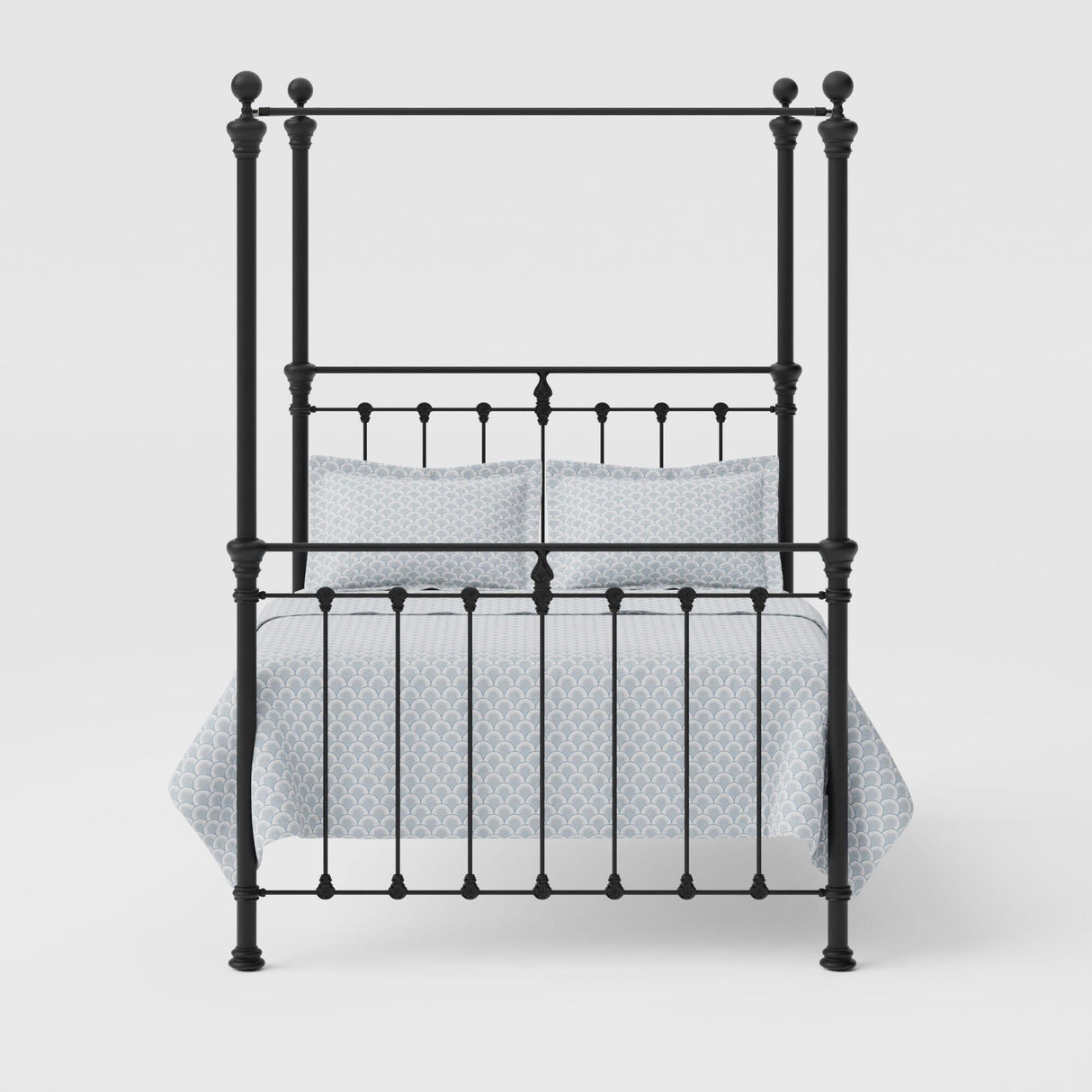 Orchids Lux Castile Metal Structure Solo Satin Black Queen(Fp) - 62'' W X 87'' L Headboard Height: 88" & Footboard Height: 88"Interior Dimensions For Mattress: 60" W X 80" L Metal Bed