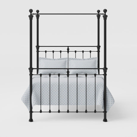 Orchids Lux Castile Metal Structure Solo Satin Black Queen(Fp) - 62'' W X 87'' L Headboard Height: 88" & Footboard Height: 88"Interior Dimensions For Mattress: 60" W X 80" L Metal Bed