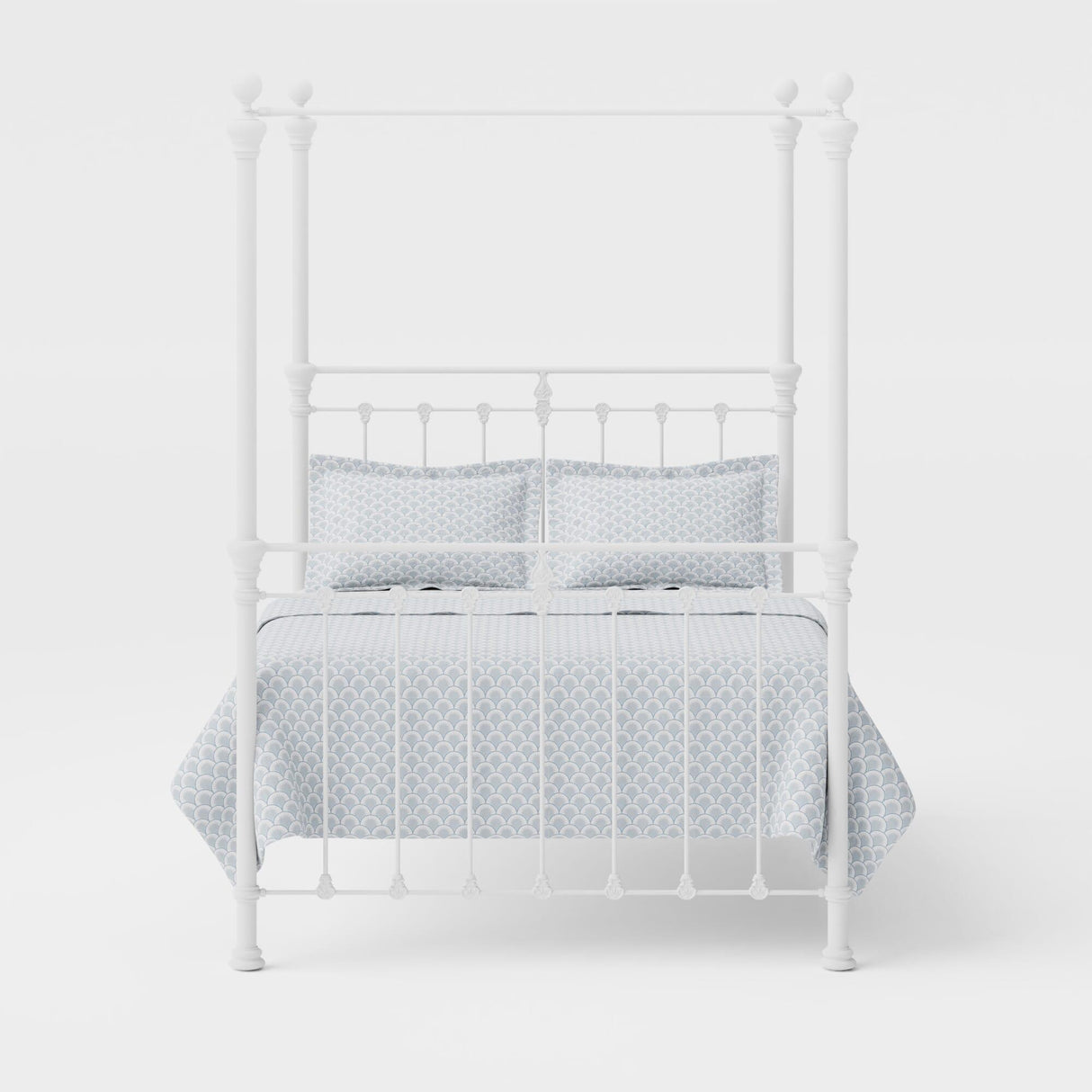 Orchids Lux Castile Metal Structure Solo Satin White King(Fp) - 78'' W X 87'' L Headboard Height: 88" & Footboard Height: 88"Interior Dimensions For Mattress: 76" W X 80" L Metal Bed