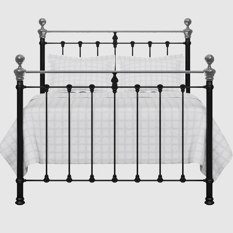 Orchids Lux Castile Metal Structure Satin Black With Chromo Queen : 62'' W X 87'' L Headboard Height: 57" & Footboard Height: 47"Interior Dimensions For Mattress: 60" W X 80" L Metal Bed