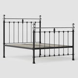 Orchids Lux Castile Metal Structure Satin Black With Chromo Queen : 62'' W X 87'' L Headboard Height: 57" & Footboard Height: 47"Interior Dimensions For Mattress: 60" W X 80" L Metal Bed