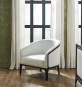 Orchids Lux Edward Leather White 34"W X 32.8"D X 29.3"H Lounge Chair