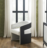 Orchids Lux Endura Leather Black & White 27.6"W X 23.6"D X 28.7"H Leather Chair