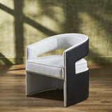 Orchids Lux Endura Leather Black & White 27.6"W X 23.6"D X 28.7"H Leather Chair