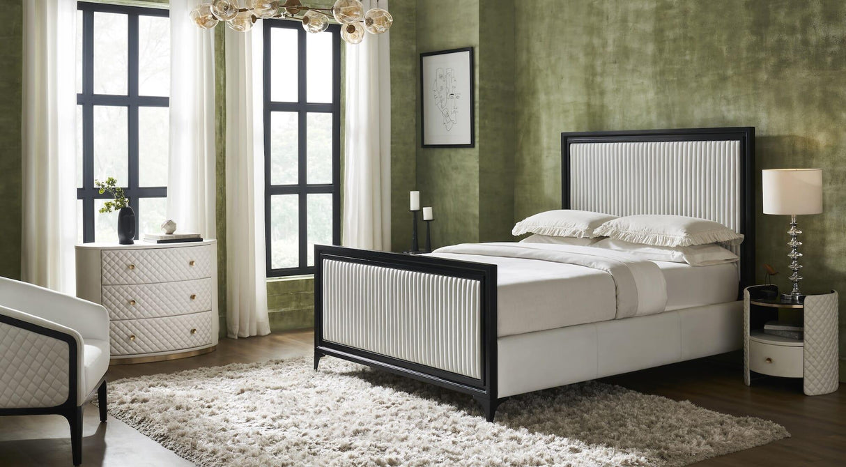 Orchids Lux Stanford Leather White 86"L X 65"W X 60"H Bed