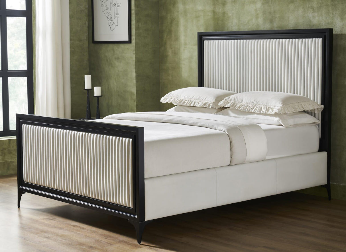 Orchids Lux Stanford Leather White 86"L X 81"W X 60"H Bed