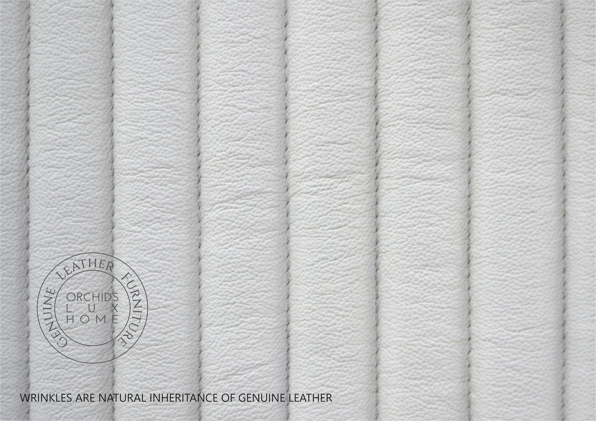 Orchids Lux Stanford Leather White 81"W X 2"D X 60"H Headboard