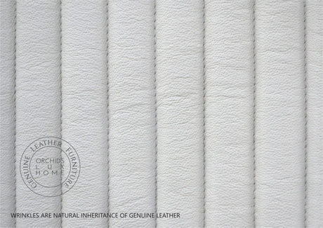 Orchids Lux Stanford Leather White 81"W X 2"D X 60"H Headboard